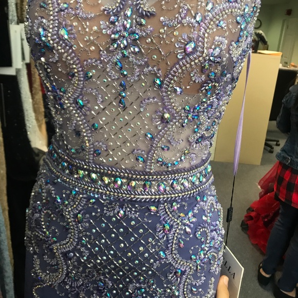 Purple Beaded Gown 16020 - Picture 7 of 7